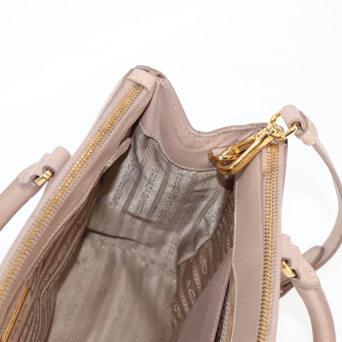 PRADA Galleria Hand Bag Safiano leather Pink Gold Auth BA4533