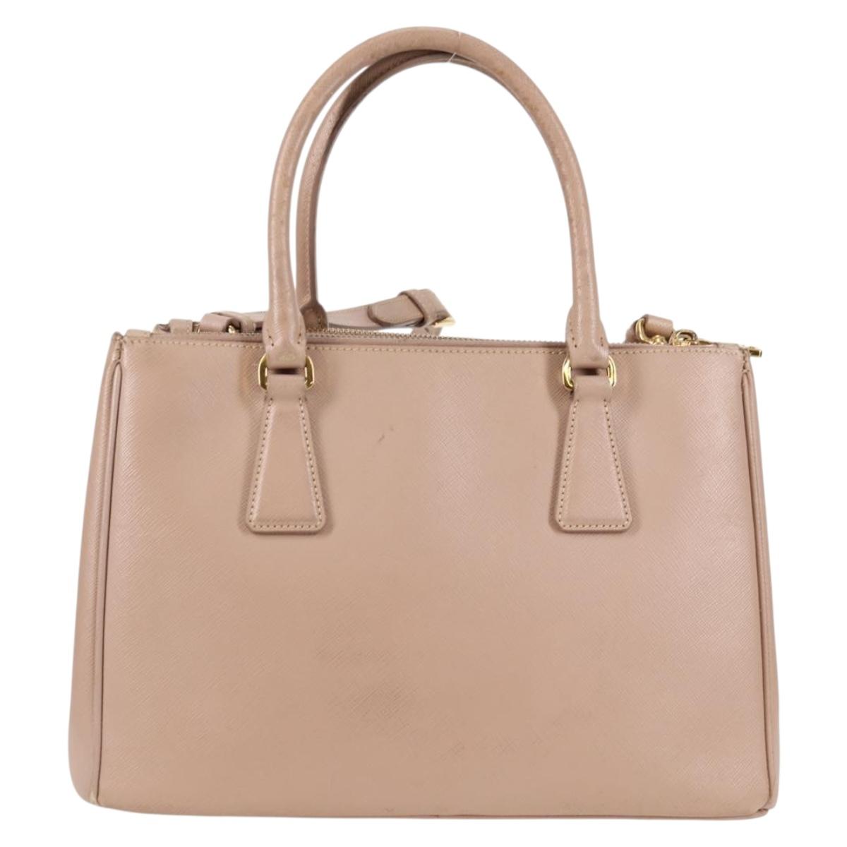 PRADA Galleria Hand Bag Safiano leather Pink Gold Auth BA4533