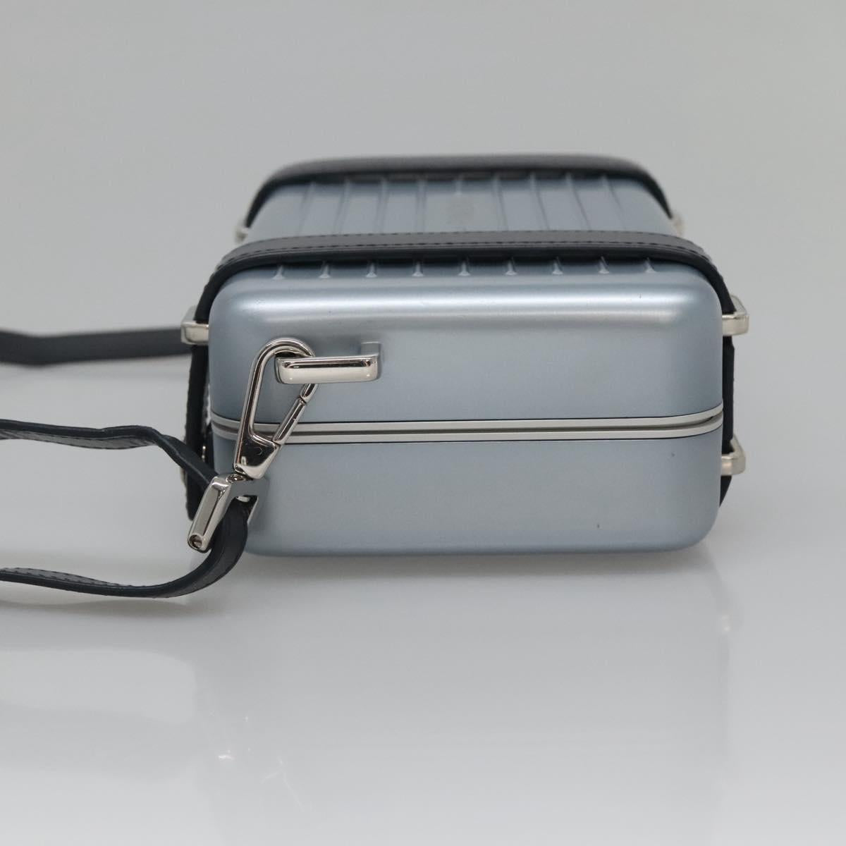 Christian Dior × RIMOWA Personal Clutch Aluminum Alloy Light Blue Auth BA4539