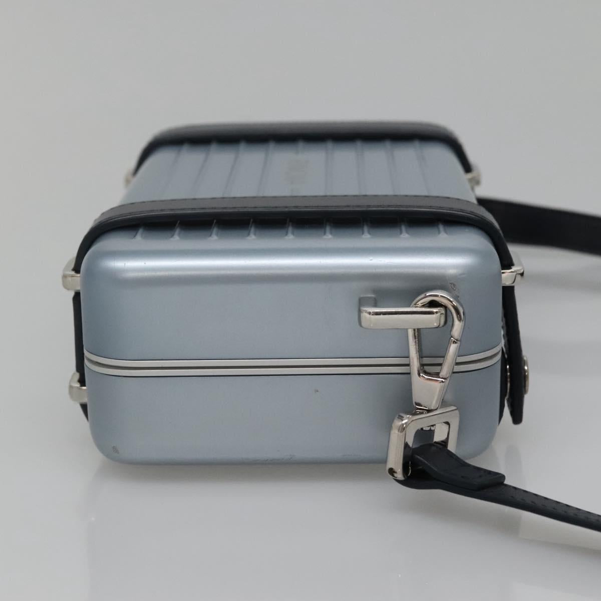 Christian Dior × RIMOWA Personal Clutch Aluminum Alloy Light Blue Auth BA4539