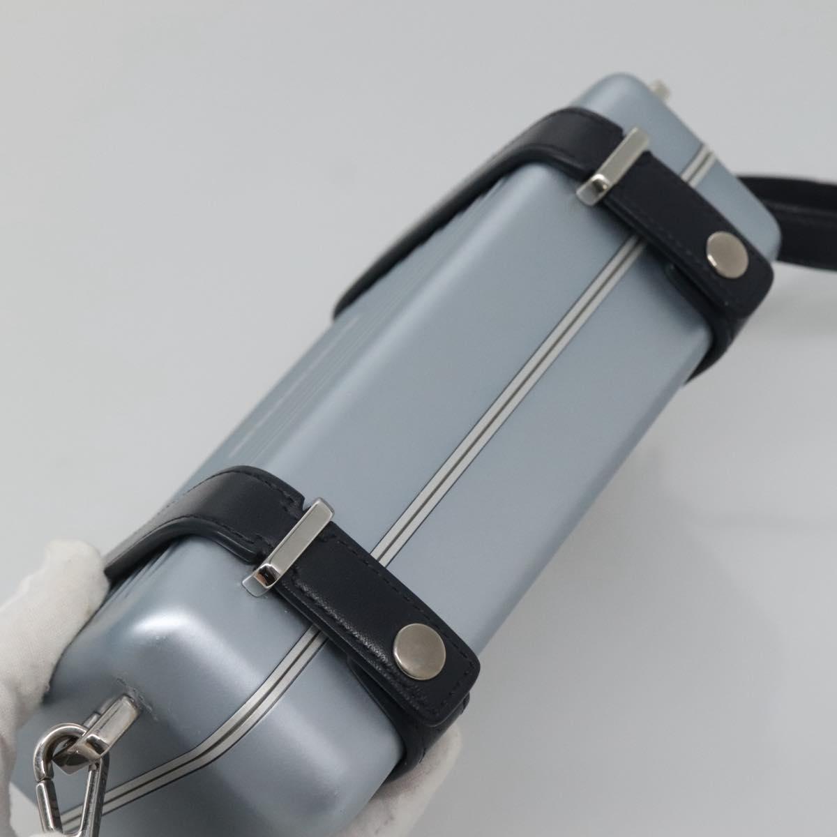 Christian Dior × RIMOWA Personal Clutch Aluminum Alloy Light Blue Auth BA4539
