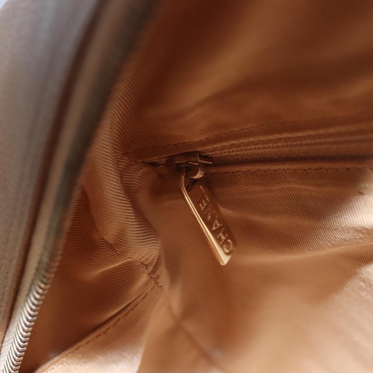 CHANEL Matelasse Hand Bag Caviar Skin Beige Gold CC Auth BA453A