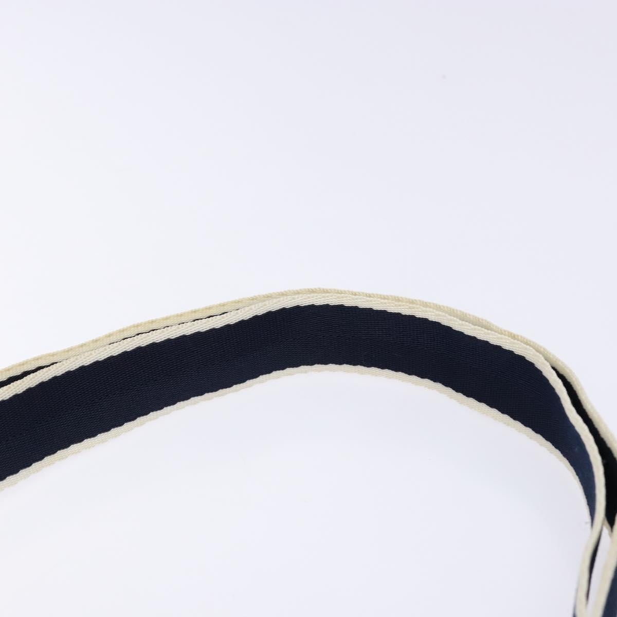 Christian Dior Trotter Canvas Shoulder Bag PVC Navy Silver Auth BA4540