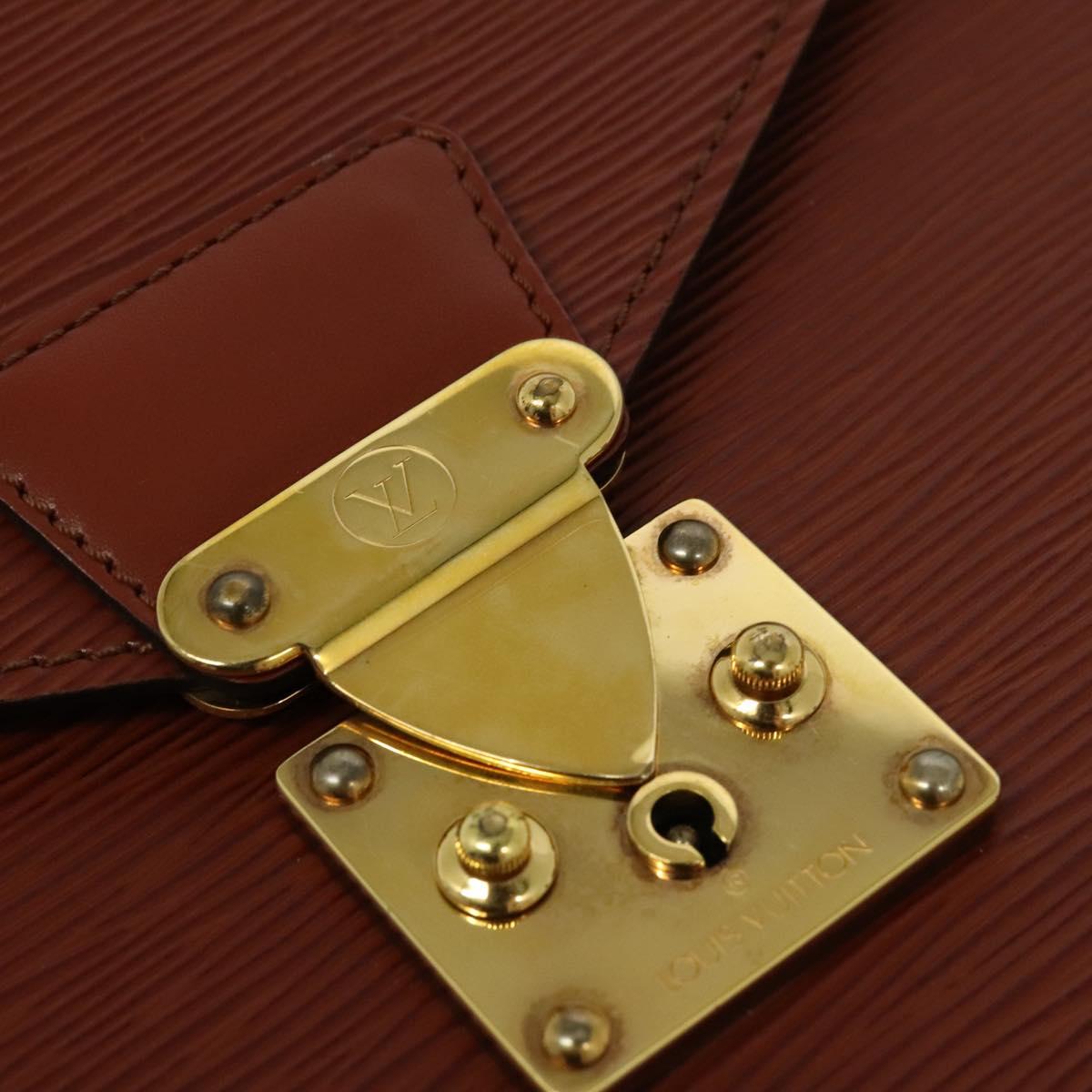 LOUIS VUITTON Epi Serviette Conseiller Briefcase Brown M54423 LV Auth BA4562