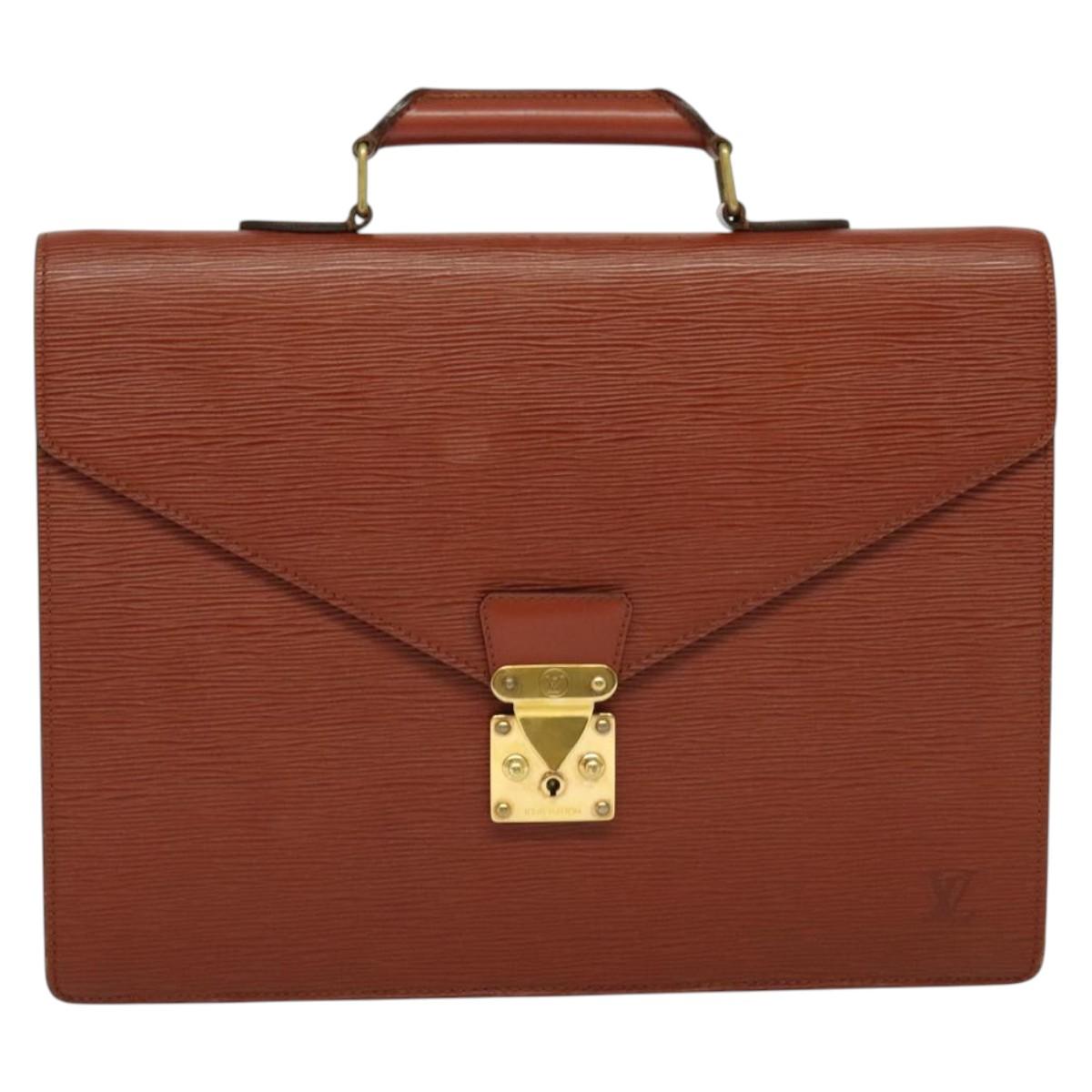 LOUIS VUITTON Epi Serviette Conseiller Briefcase Brown M54423 LV Auth BA4562