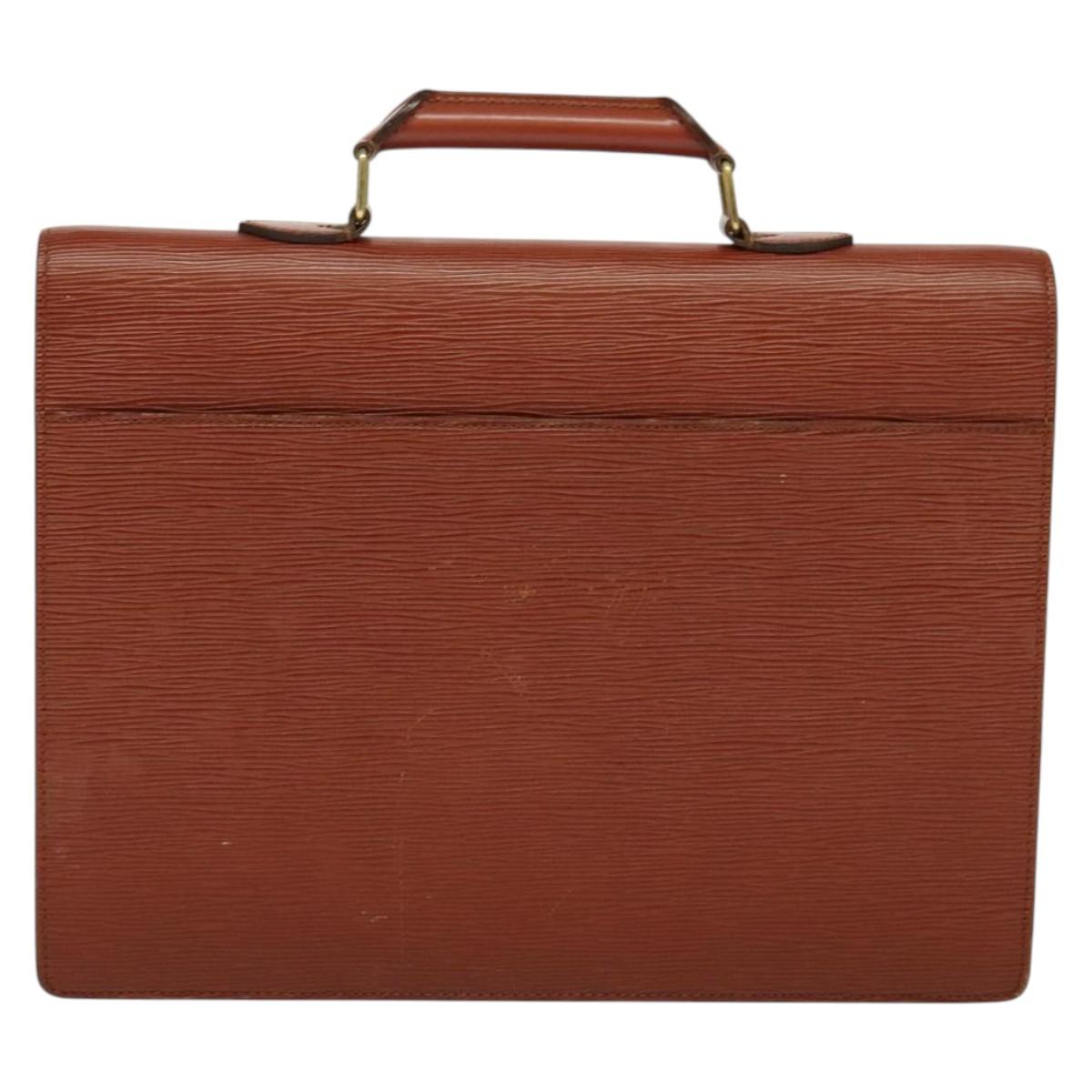 LOUIS VUITTON Epi Serviette Conseiller Briefcase Brown M54423 LV Auth BA4562