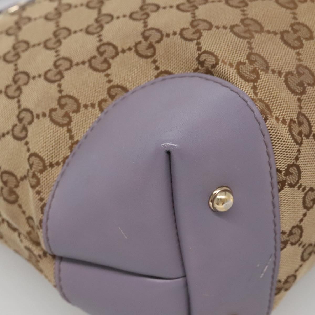 GUCCI GG Canvas Heart Bit Tote Bag Gold Beige 269957 Auth BA4579