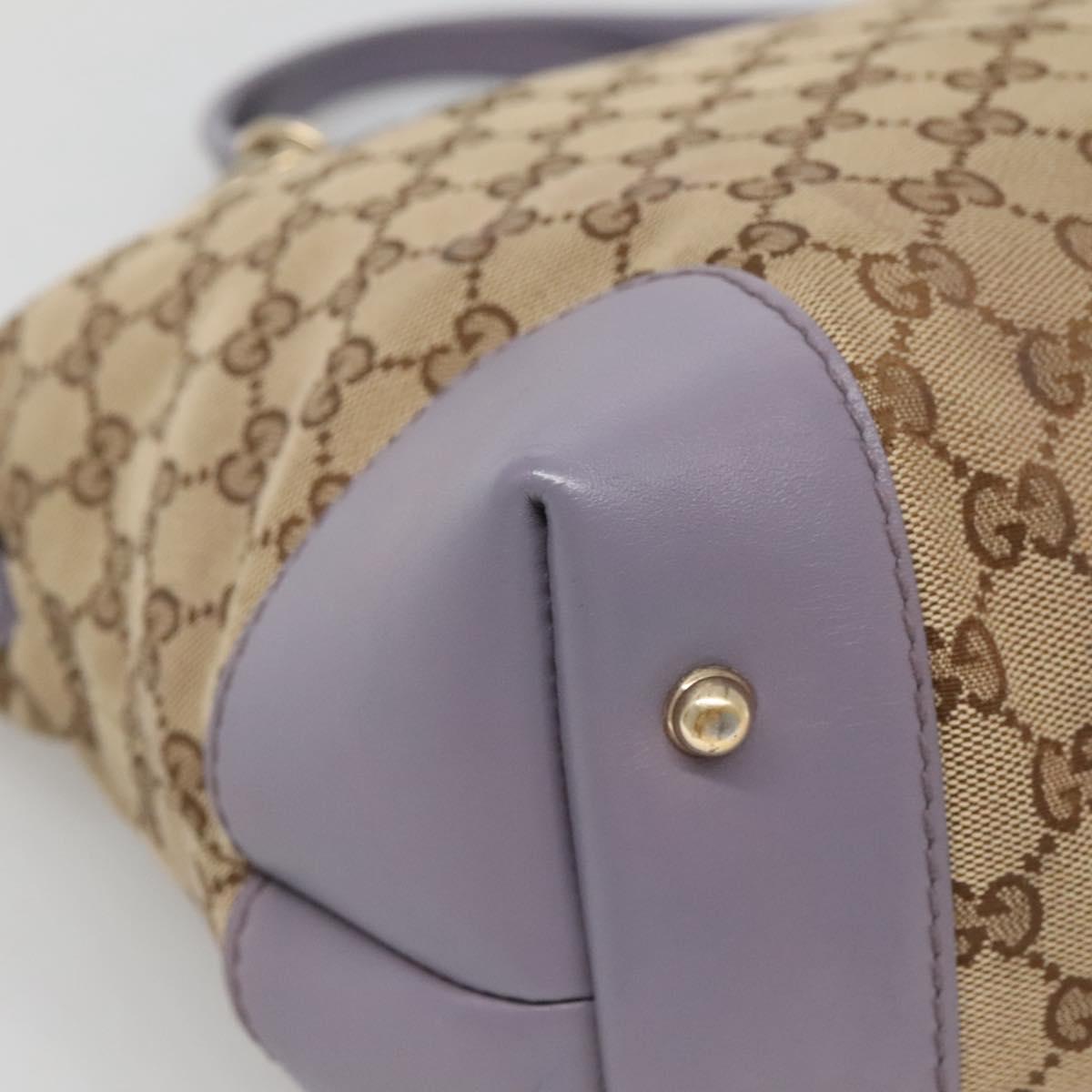 GUCCI GG Canvas Heart Bit Tote Bag Gold Beige 269957 Auth BA4579