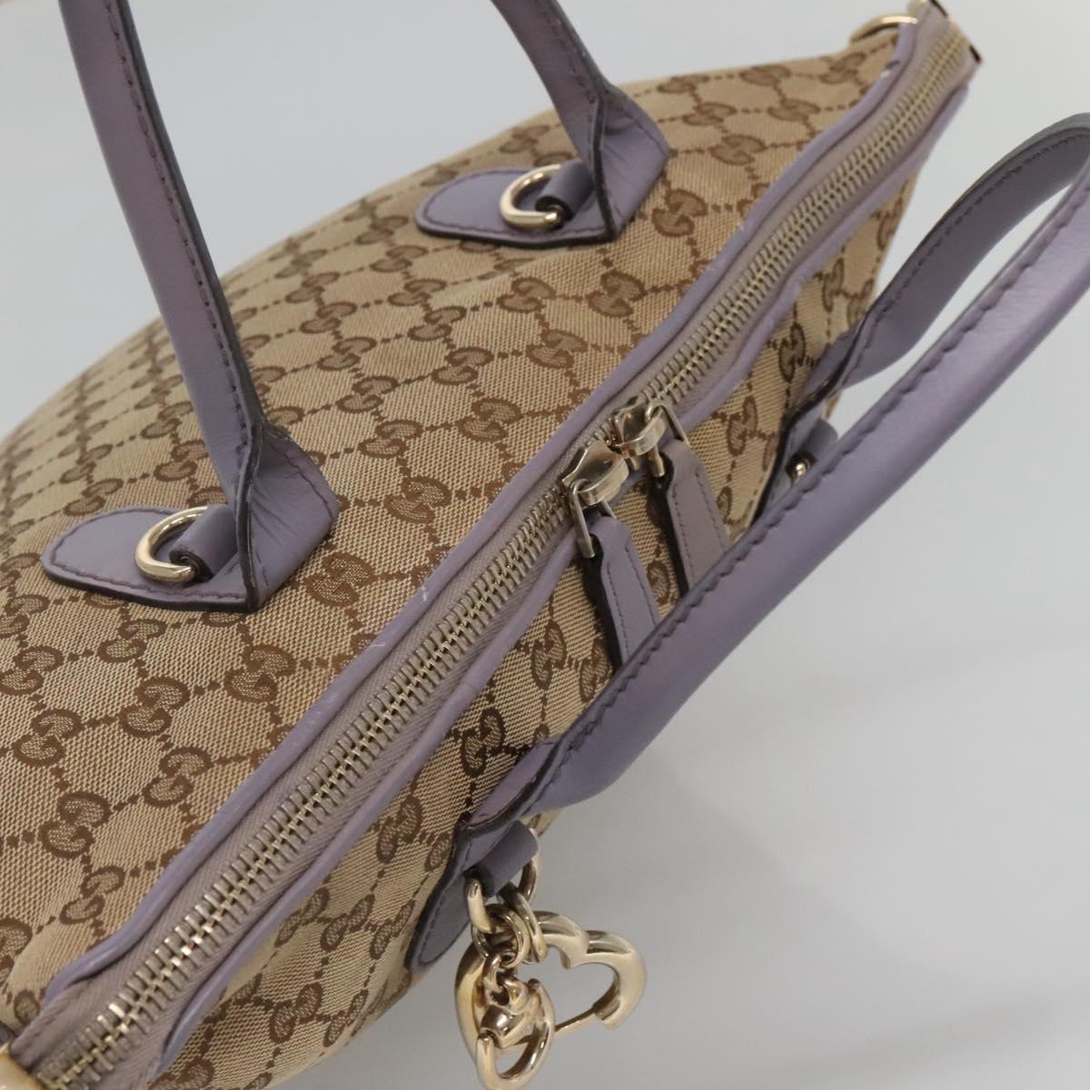 GUCCI GG Canvas Heart Bit Tote Bag Gold Beige 269957 Auth BA4579
