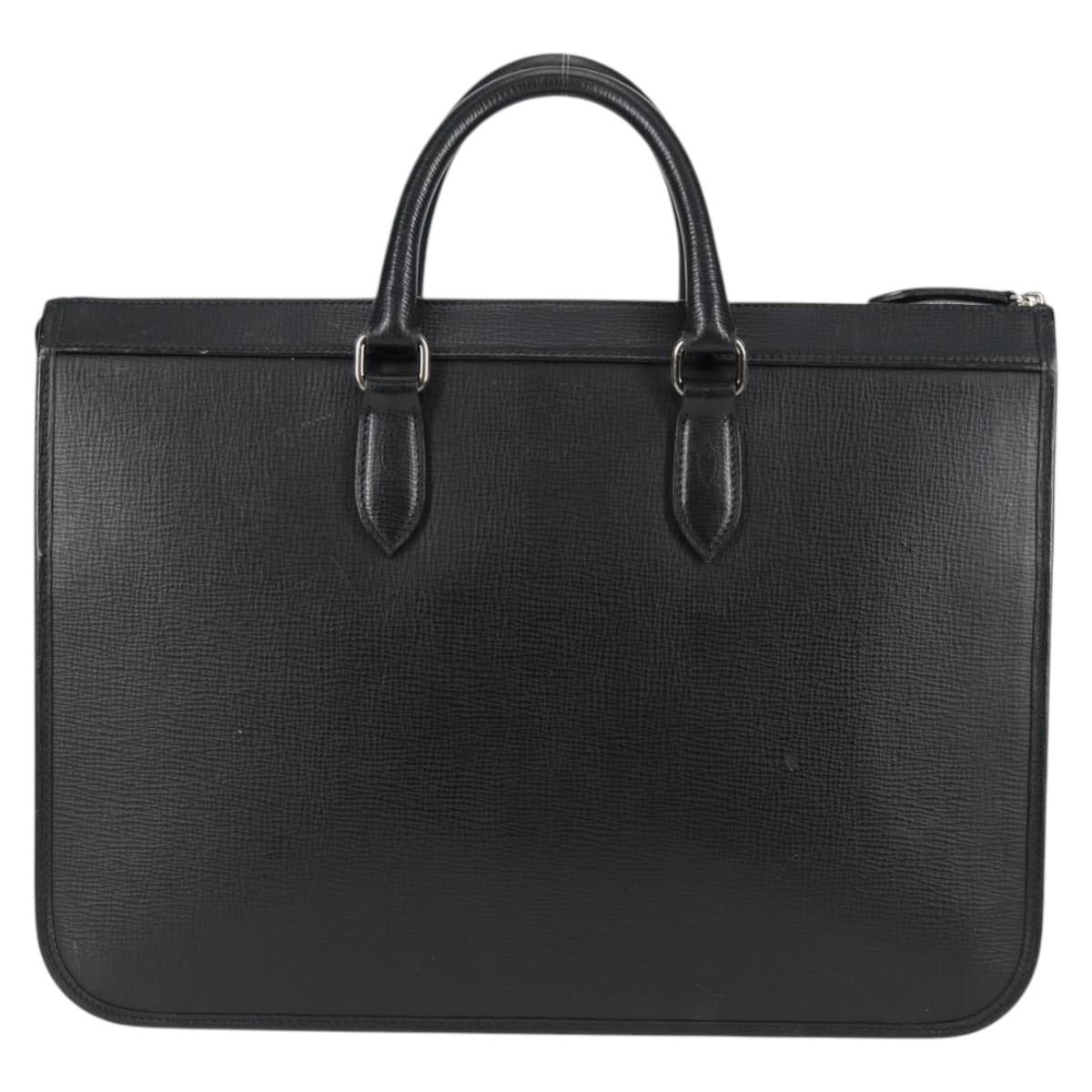 BURBERRY Business Bag Leather Black Auth BA4581