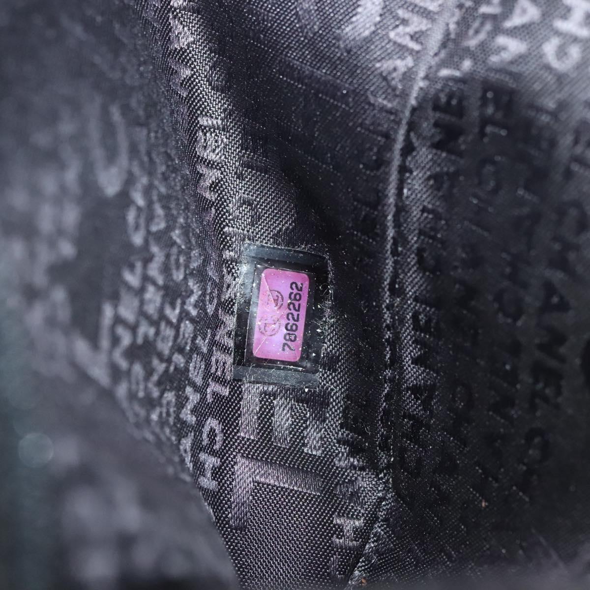 CHANEL COCO Mark Choco Bar Shoulder Bag Cotton Black Gold CC Auth BA4599