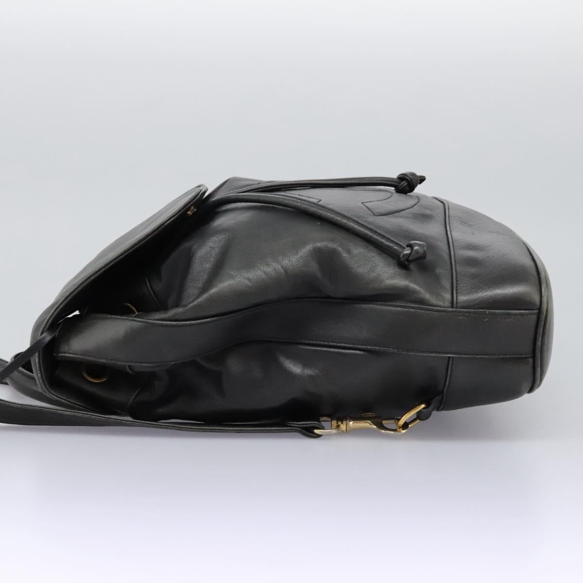 CHANEL Shoulder Bag Lamb Skin Black CC Auth BA461