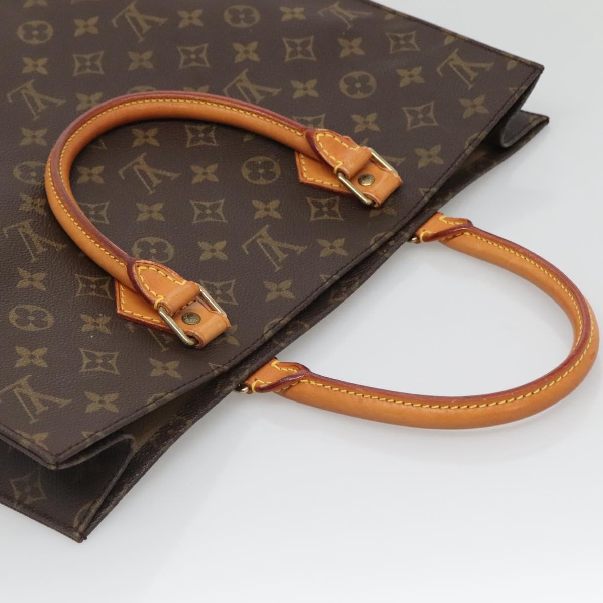 LOUIS VUITTON Monogram Sac Plat Hand Bag M51140 LV Auth BA4622