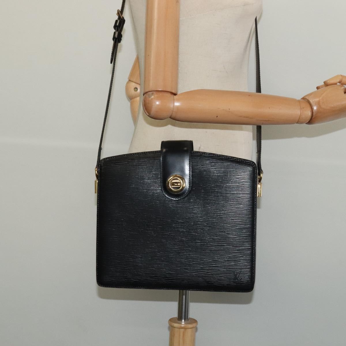 LOUIS VUITTON Epi Capuchin Shoulder Bag Black M52342 LV Auth BA4635