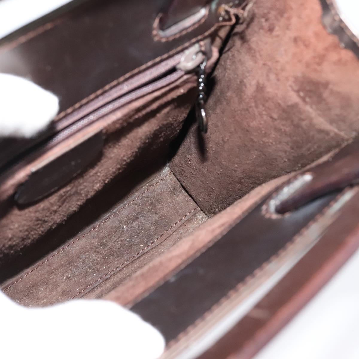 GUCCI Hand Bag Leather 2way Brown Auth BA4643