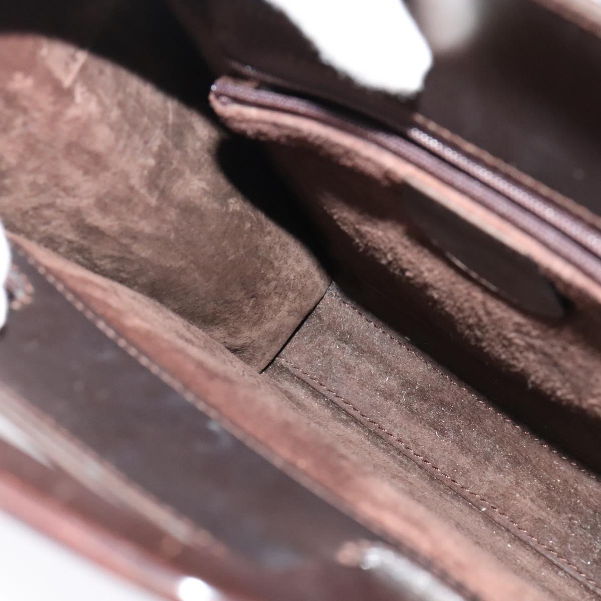 GUCCI Hand Bag Leather 2way Brown Auth BA4643