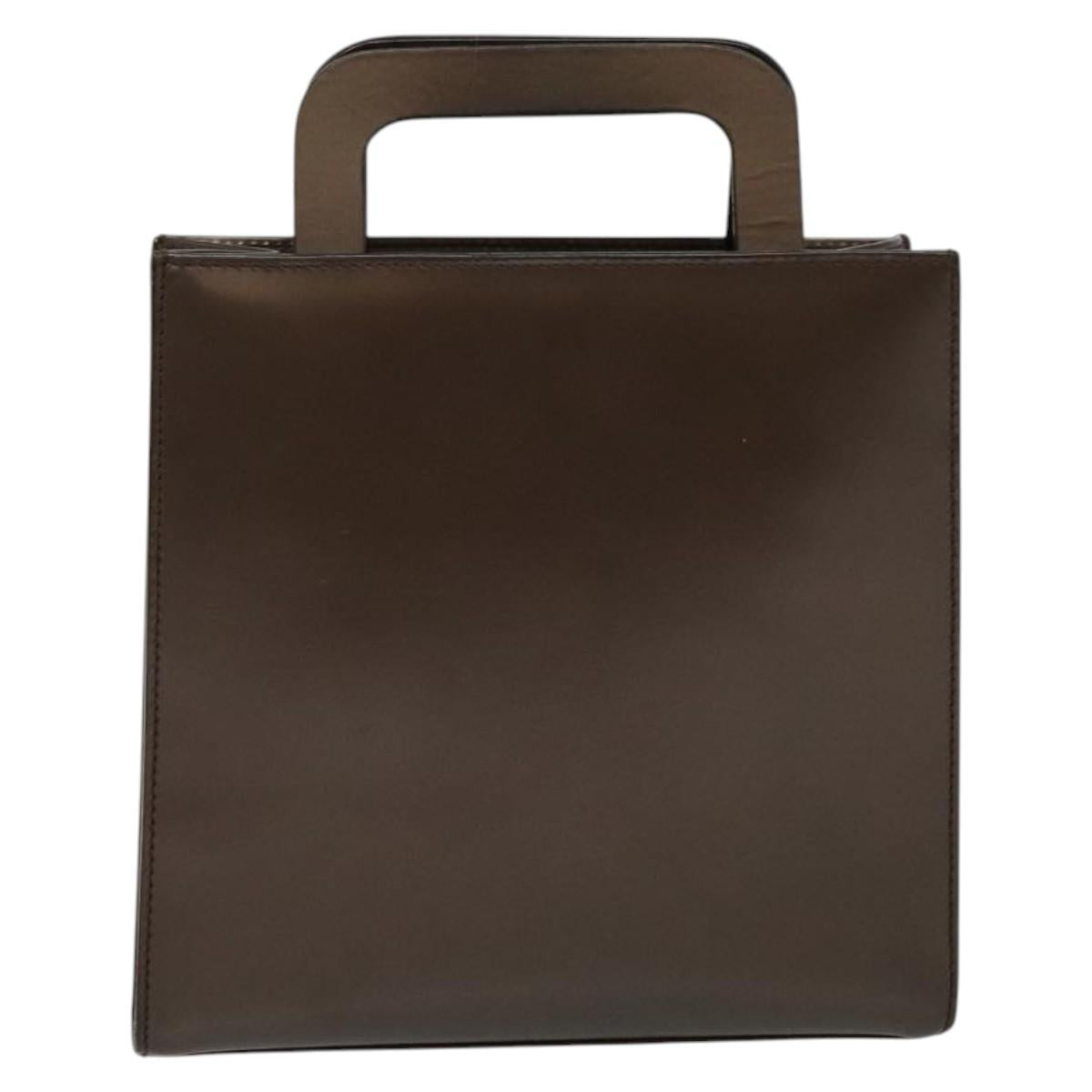 GUCCI Hand Bag Leather 2way Brown Auth BA4643