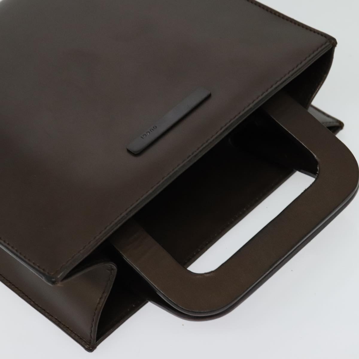 GUCCI Hand Bag Leather 2way Brown Auth BA4643