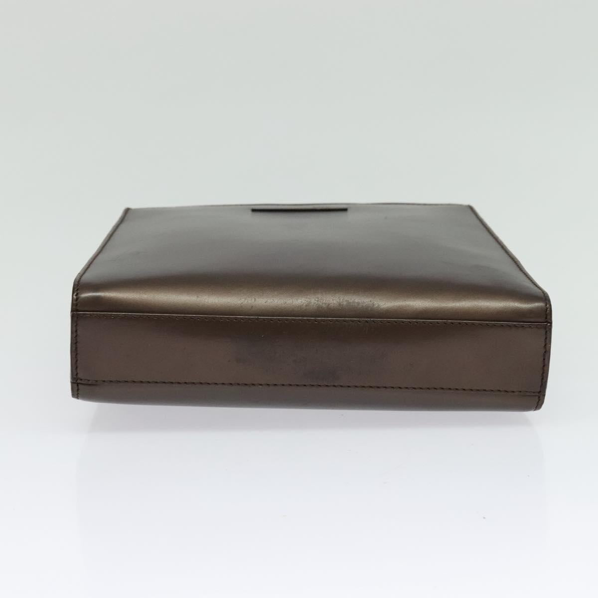 GUCCI Hand Bag Leather 2way Brown Auth BA4643
