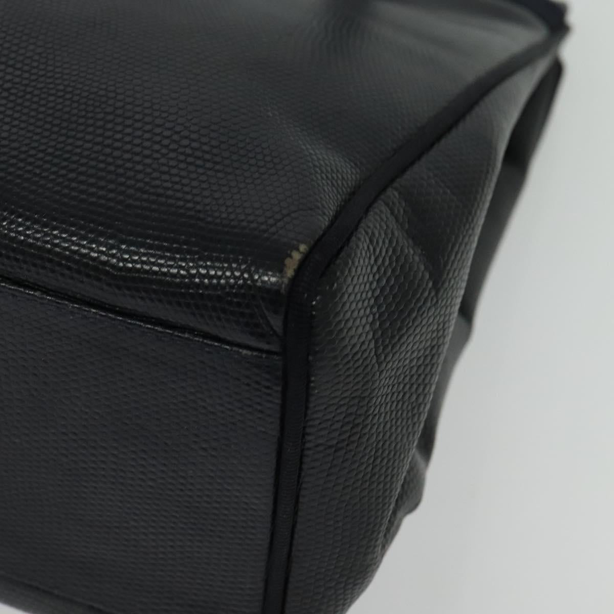 Salvatore Ferragamo Tote Bag Leather Embossed Navy Gold Auth BA4645