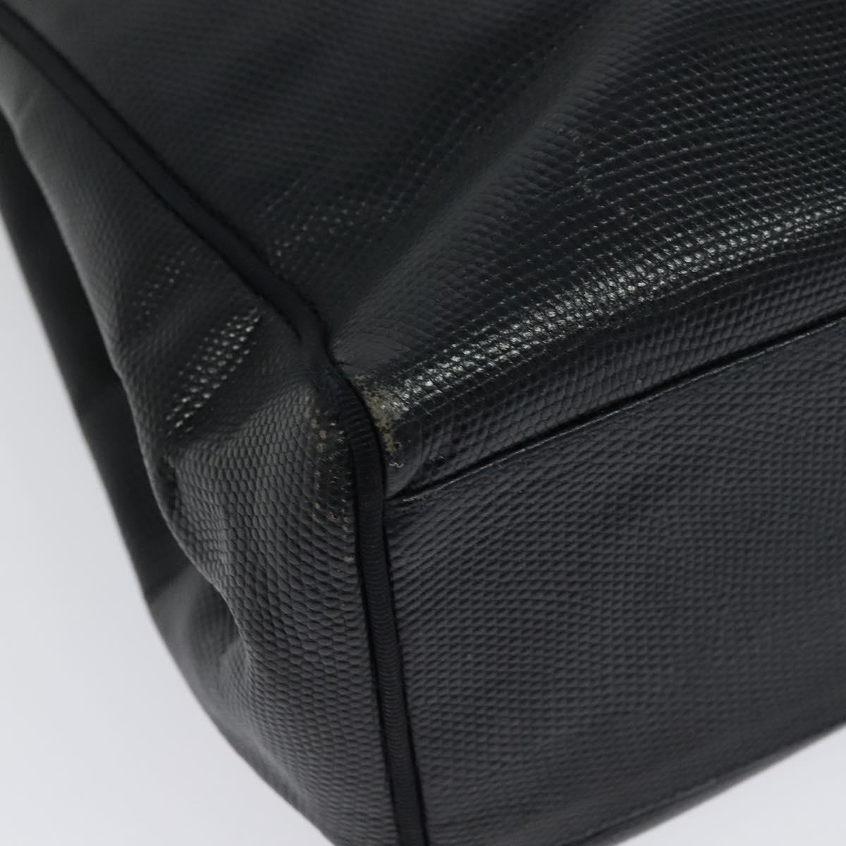 Salvatore Ferragamo Tote Bag Leather Embossed Navy Gold Auth BA4645