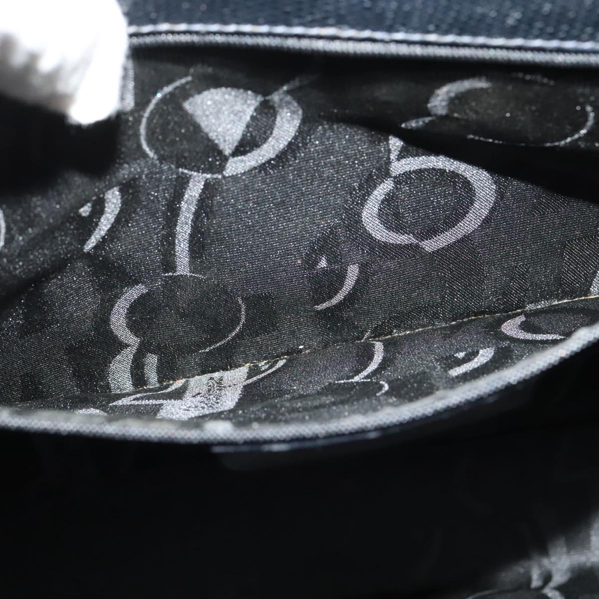 Salvatore Ferragamo Tote Bag Leather Embossed Navy Gold Auth BA4645