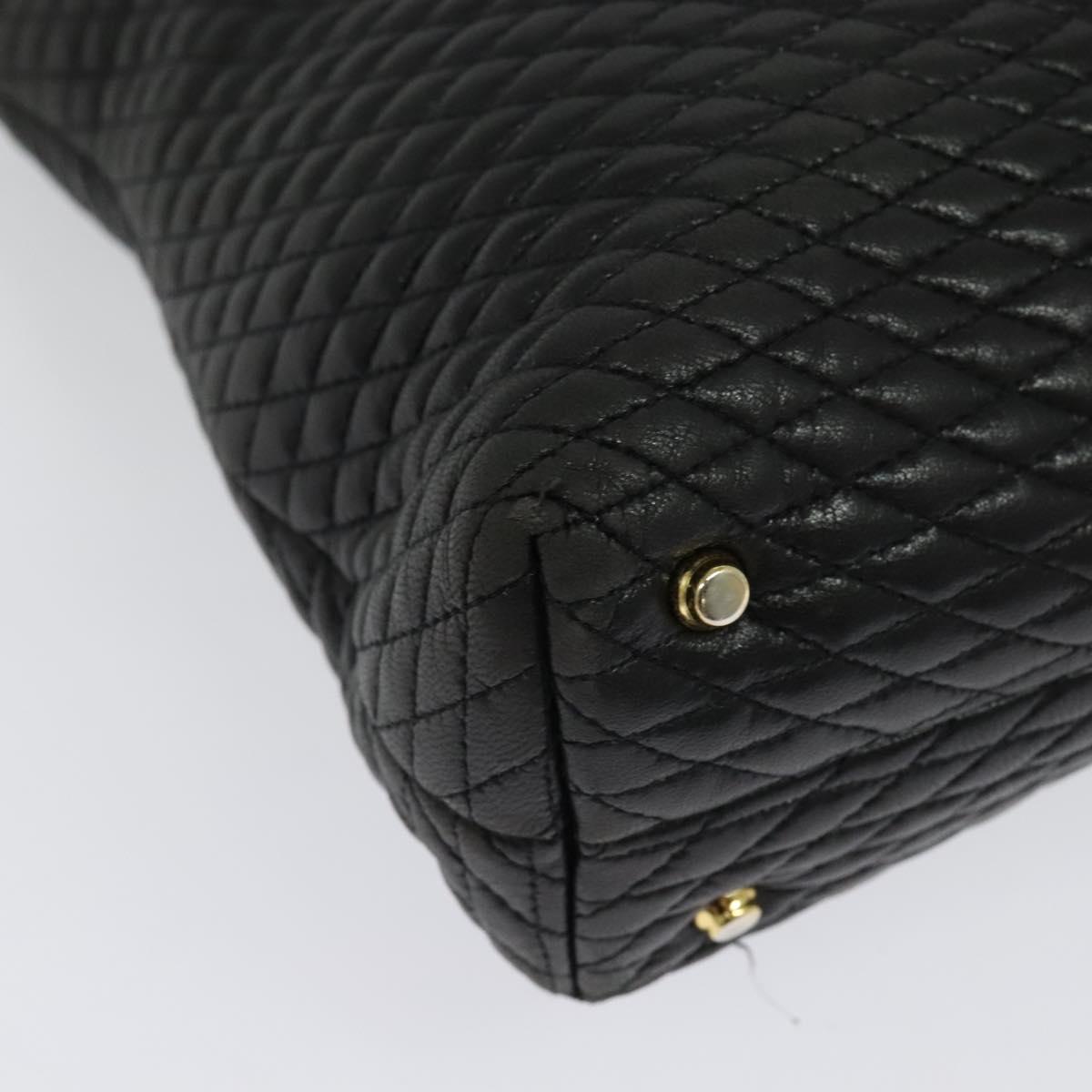 BALLY Chain Shoulder Bag Leather Black Gold Auth BA4648