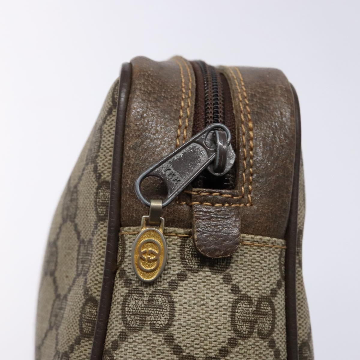 GUCCI GG Supreme Web Sherry Line Clutch Bag PVC Beige Gold 010 378 Auth BA4656