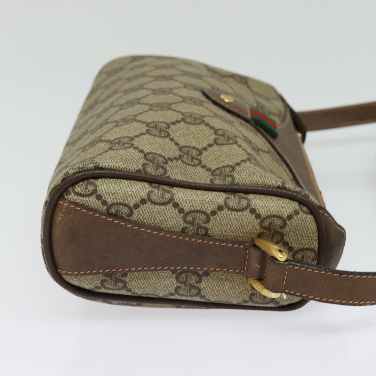 GUCCI GG Supreme Web Sherry Line Shoulder Bag PVC Beige 89 02 018 Auth BA4657