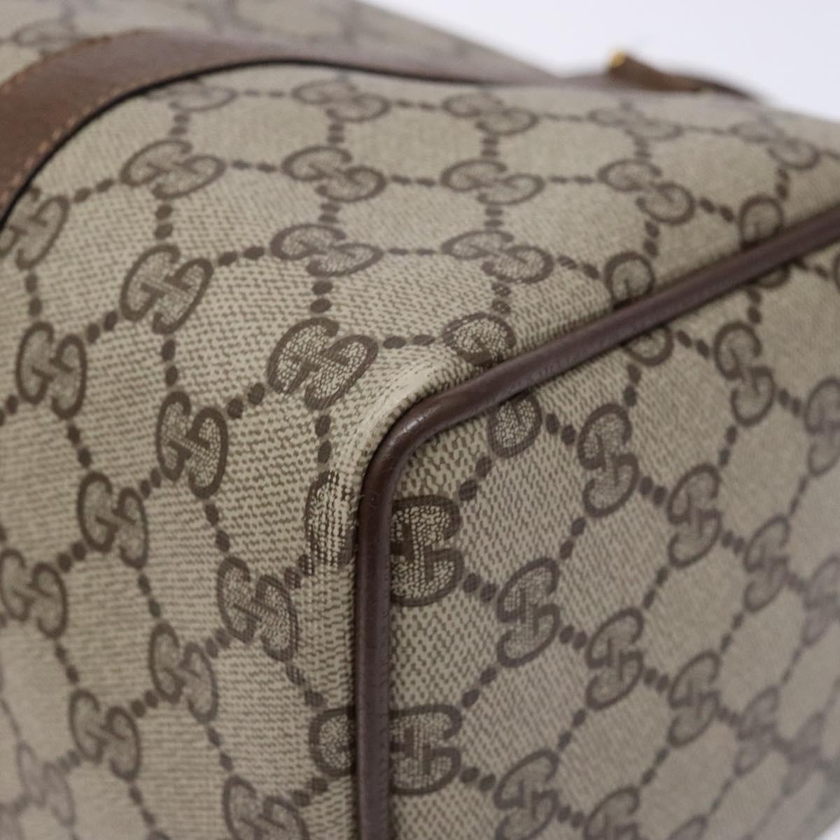 GUCCI GG Supreme Web Sherry Line Hand Bag PVC Beige Gold 40 02 007 Auth BA4667