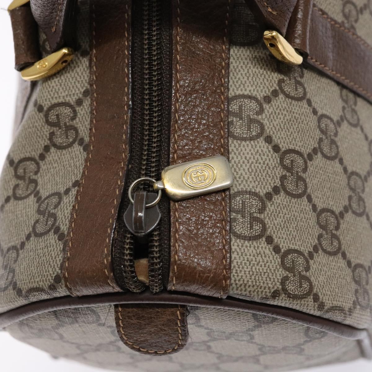GUCCI GG Supreme Web Sherry Line Hand Bag PVC Beige Gold 40 02 007 Auth BA4667
