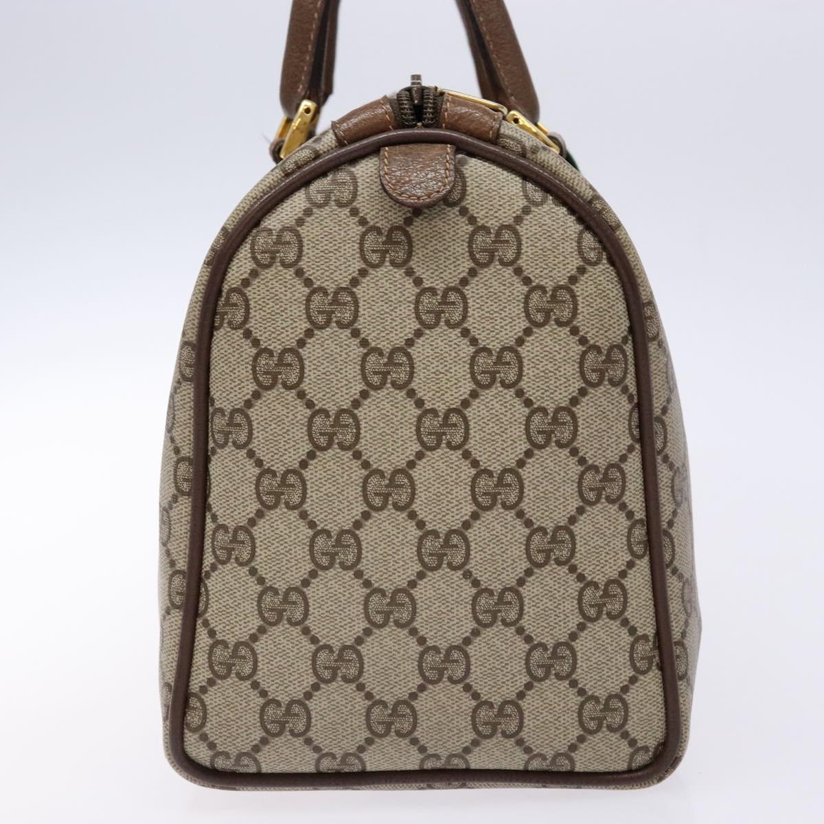 GUCCI GG Supreme Web Sherry Line Hand Bag PVC Beige Gold 40 02 007 Auth BA4667