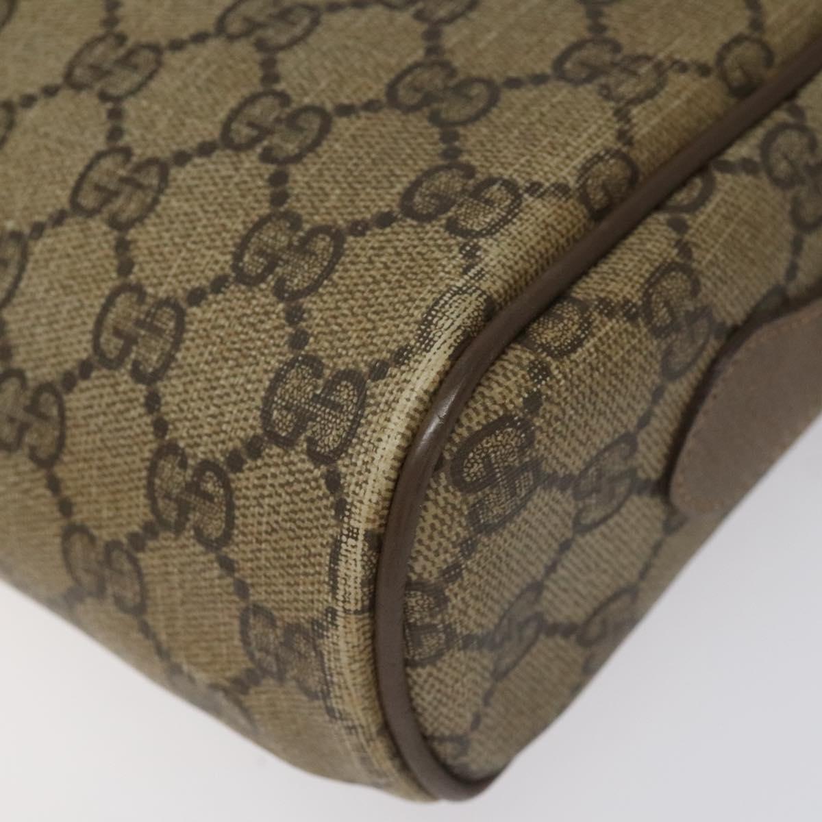 GUCCI GG Supreme Web Sherry Line Shoulder Bag PVC Leather Beige Red Auth BA467