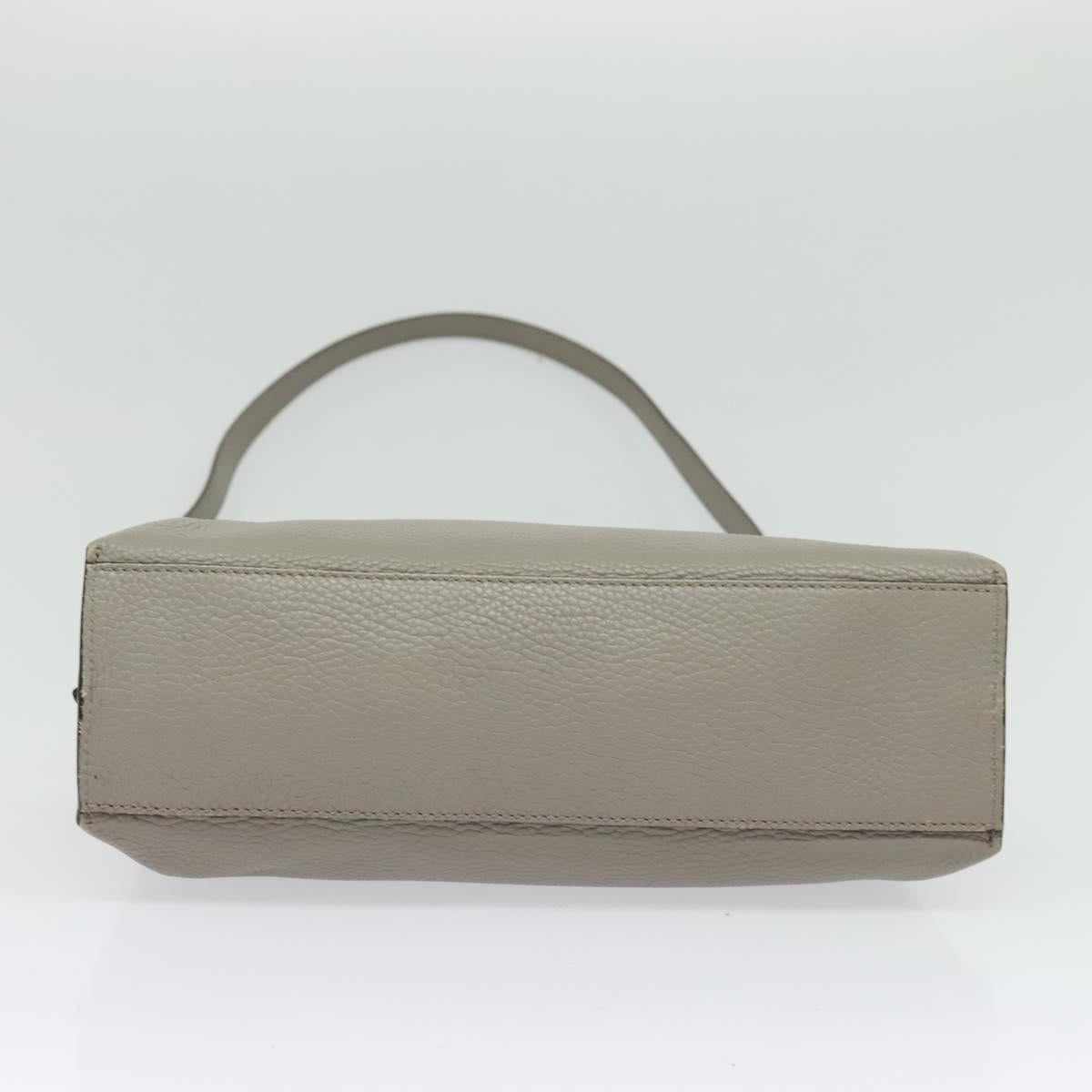 GUCCI Bamboo Daily Hand Bag Leather 2way Gray Silver 370831 Auth BA4687