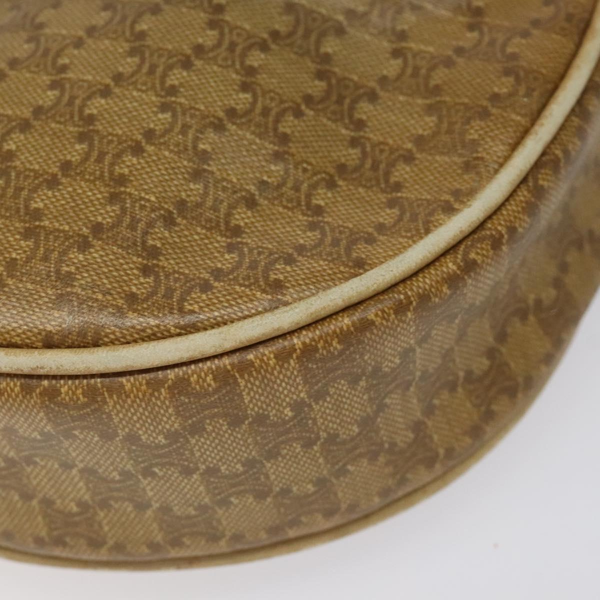 CELINE Macadam Canvas Shoulder Bag Brown Auth BA469
