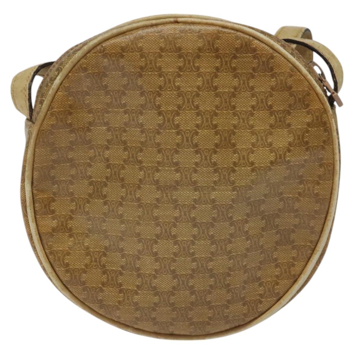 CELINE Macadam Canvas Shoulder Bag Brown Auth BA469