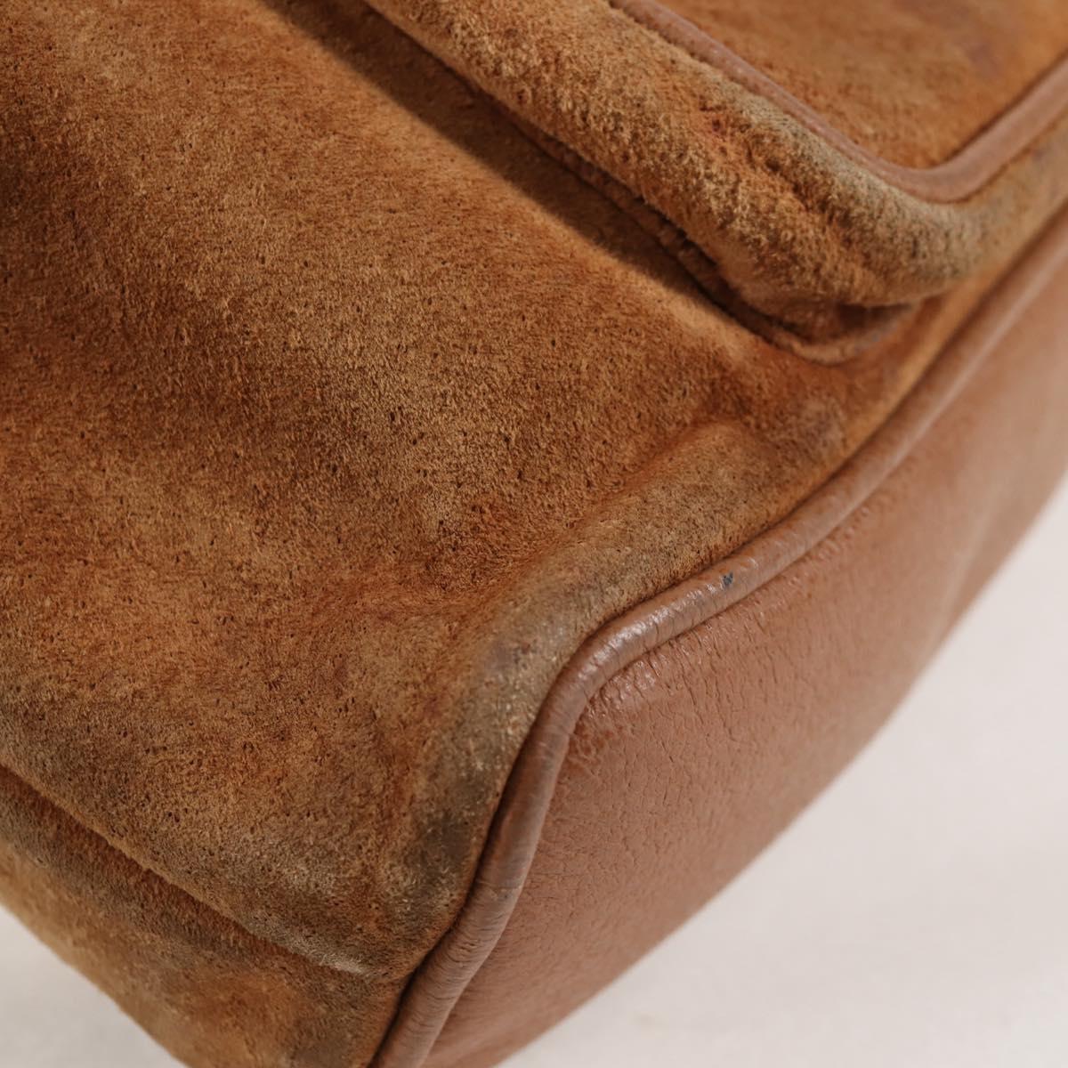 GUCCI Bamboo Backpack Suede Brown Gold 003 1705 0030 Auth BA4691
