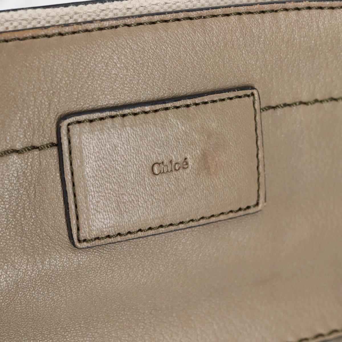 Chloe Margaret Hand Bag Leather 2way Gold olive Auth BA4692