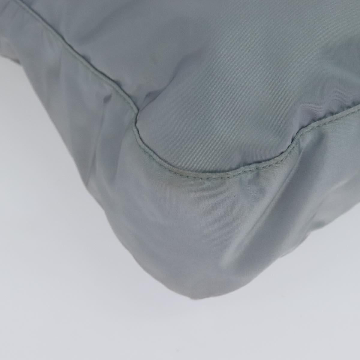 PRADA Shoulder Bag Nylon Light Blue Silver Auth BA4705