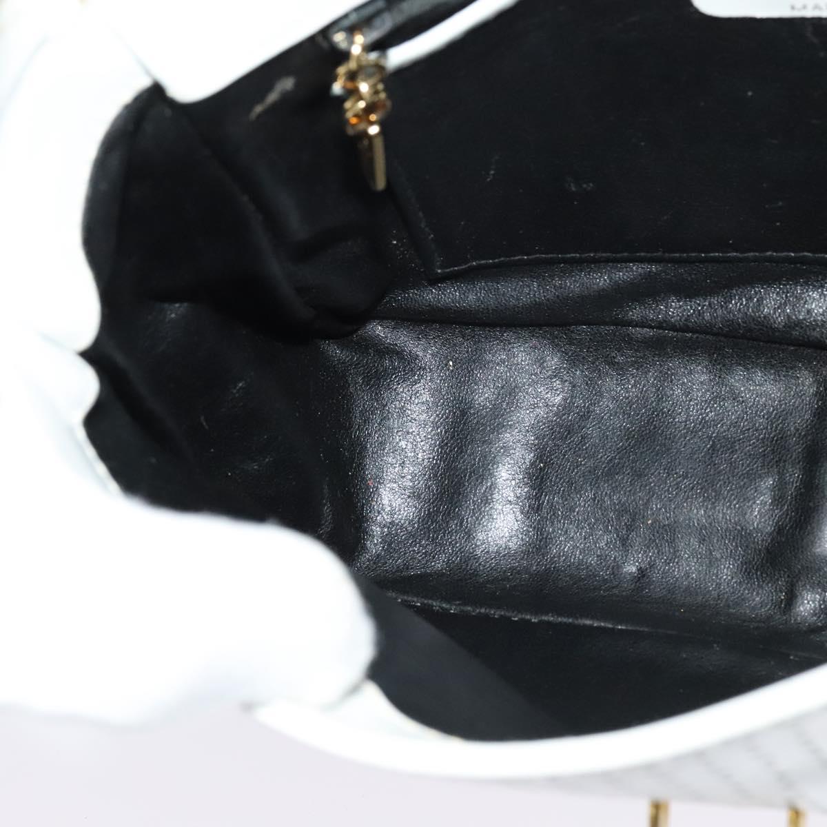 Salvatore Ferragamo Shoulder Bag Leather White Gold Auth BA4716
