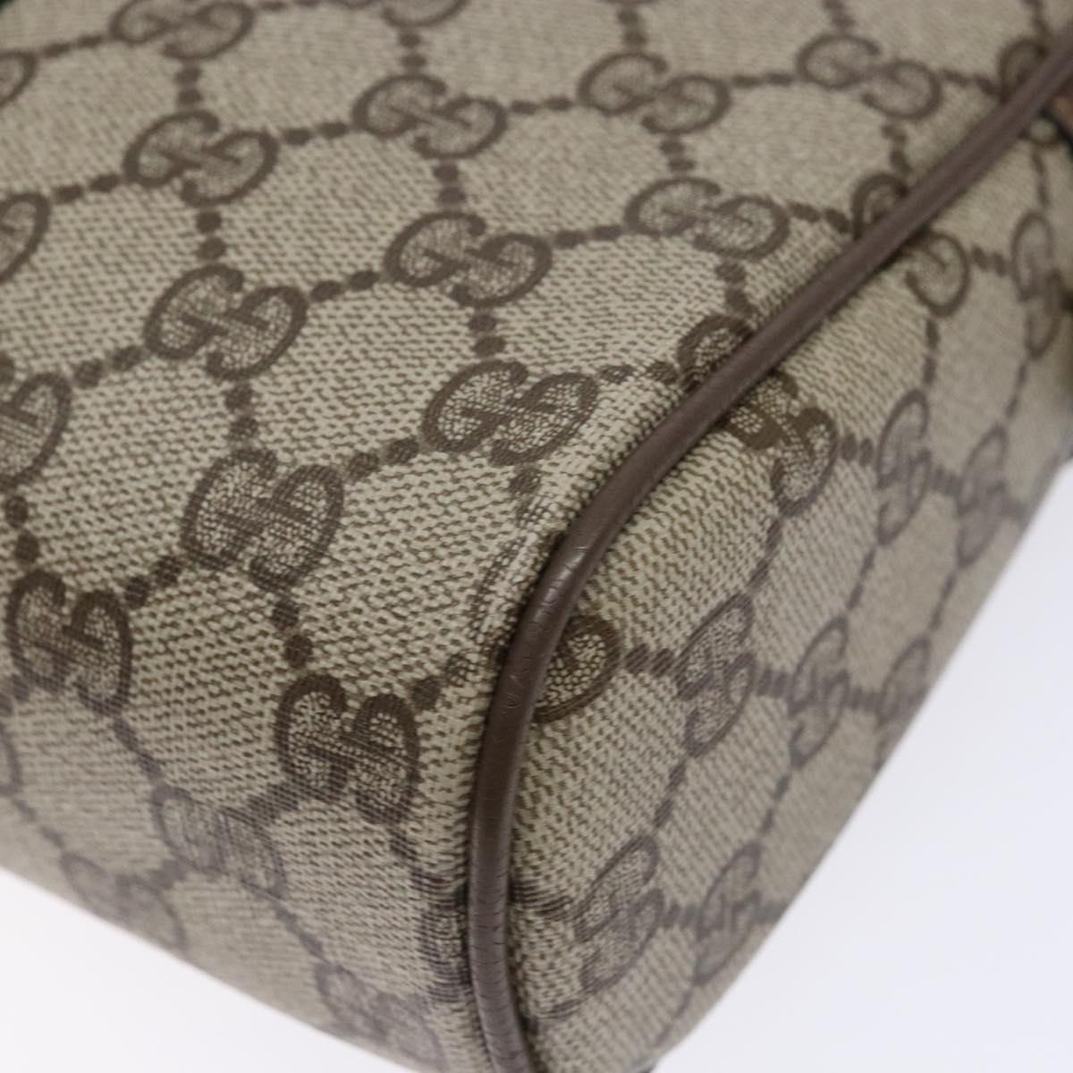 GUCCI GG Supreme Web Sherry Line Clutch Bag PVC Beige Gold Auth BA4726