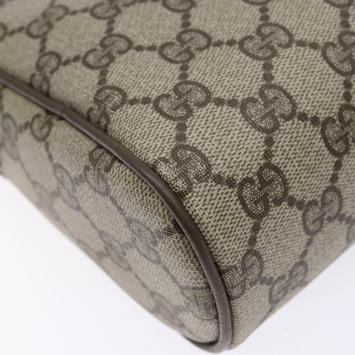 GUCCI GG Supreme Web Sherry Line Clutch Bag PVC Beige Gold Auth BA4726