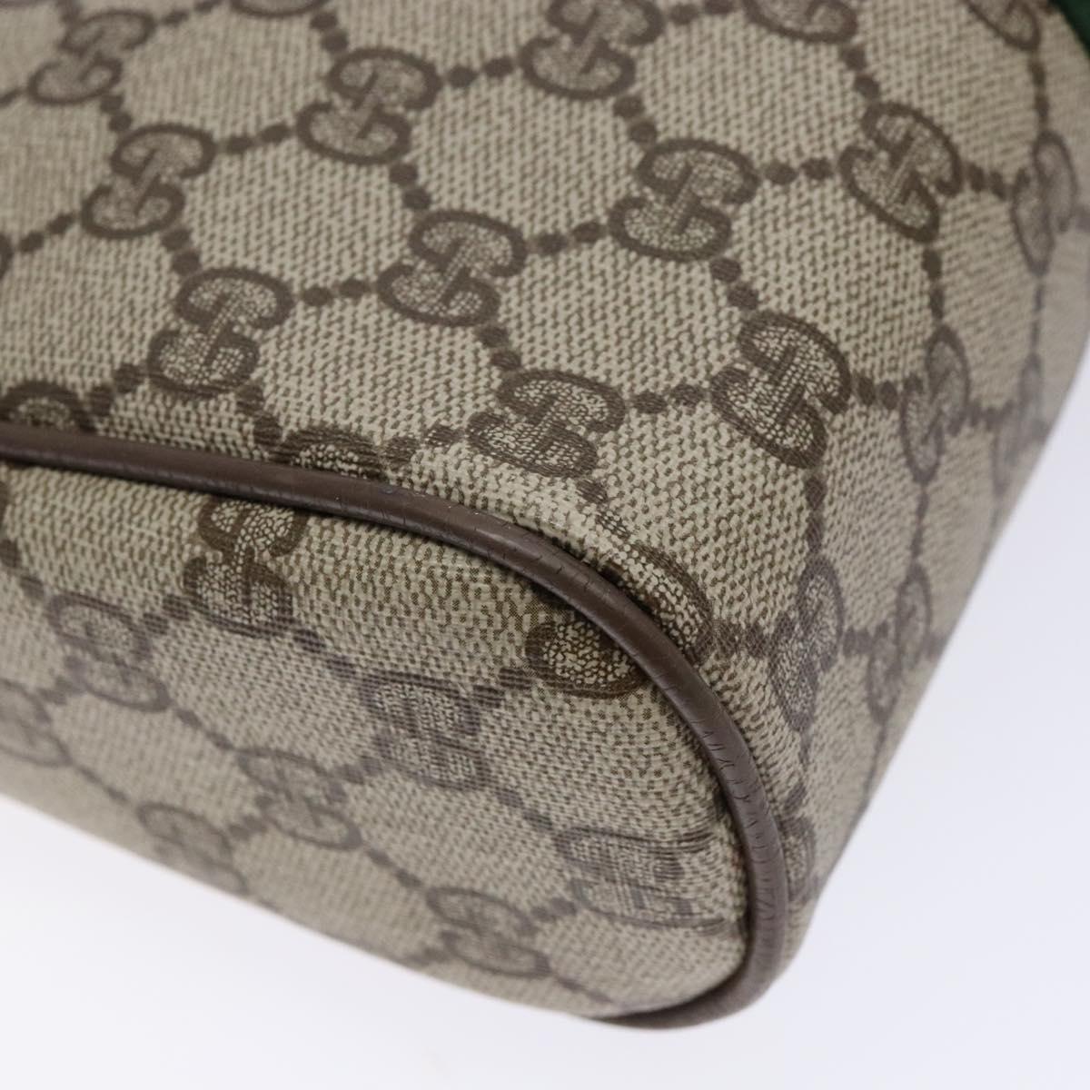 GUCCI GG Supreme Web Sherry Line Clutch Bag PVC Beige Gold Auth BA4726