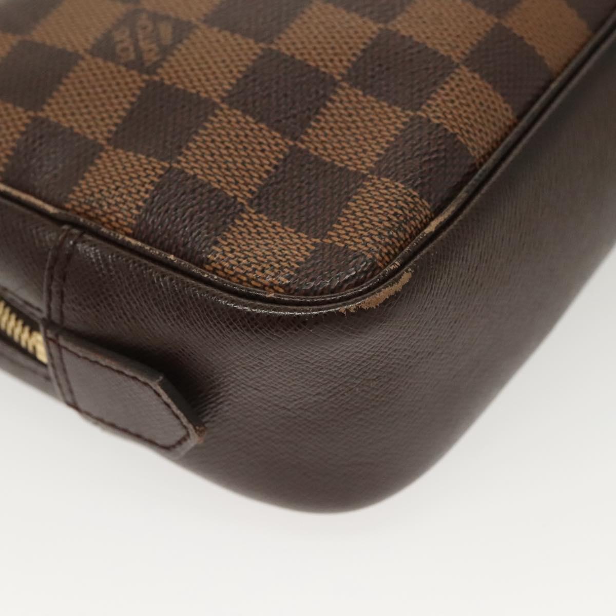 LOUIS VUITTON Damier Ebene Trousse Toilette Clutch Bag N47623 LV Auth BA4732