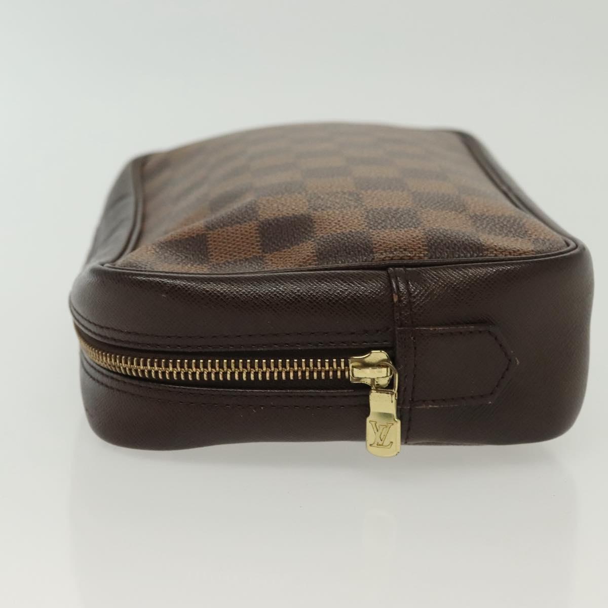 LOUIS VUITTON Damier Ebene Trousse Toilette Clutch Bag N47623 LV Auth BA4732