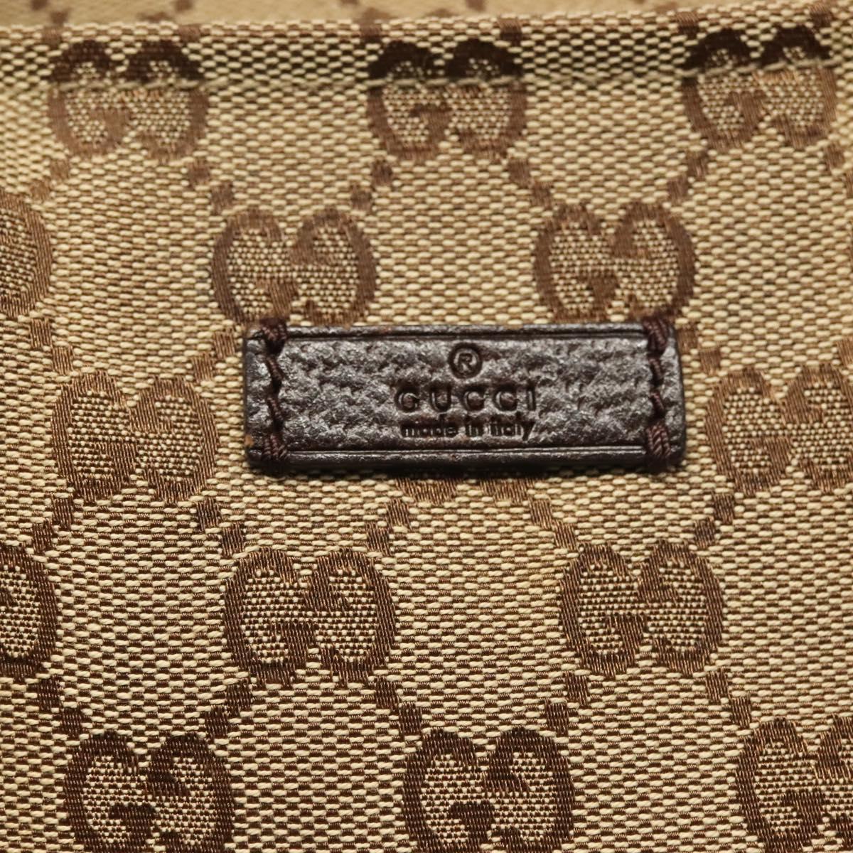 GUCCI GG Canvas Web Sherry Line Tote Bag Gold Beige 131228 Auth BA4742