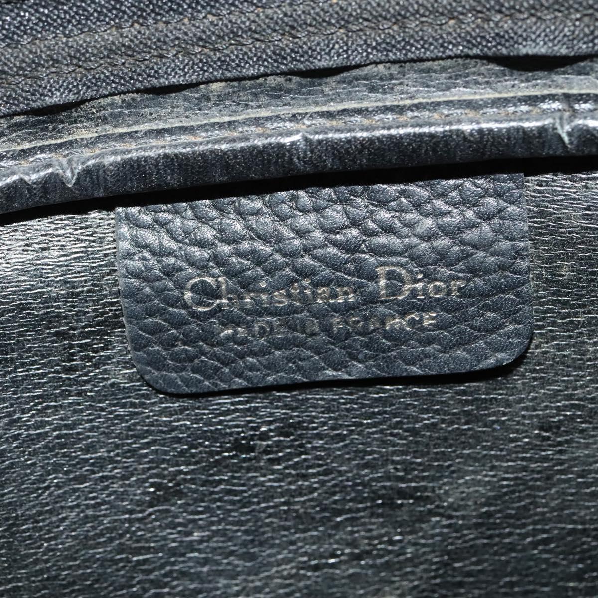 Christian Dior Shoulder Bag Leather Black Silver Auth BA4744