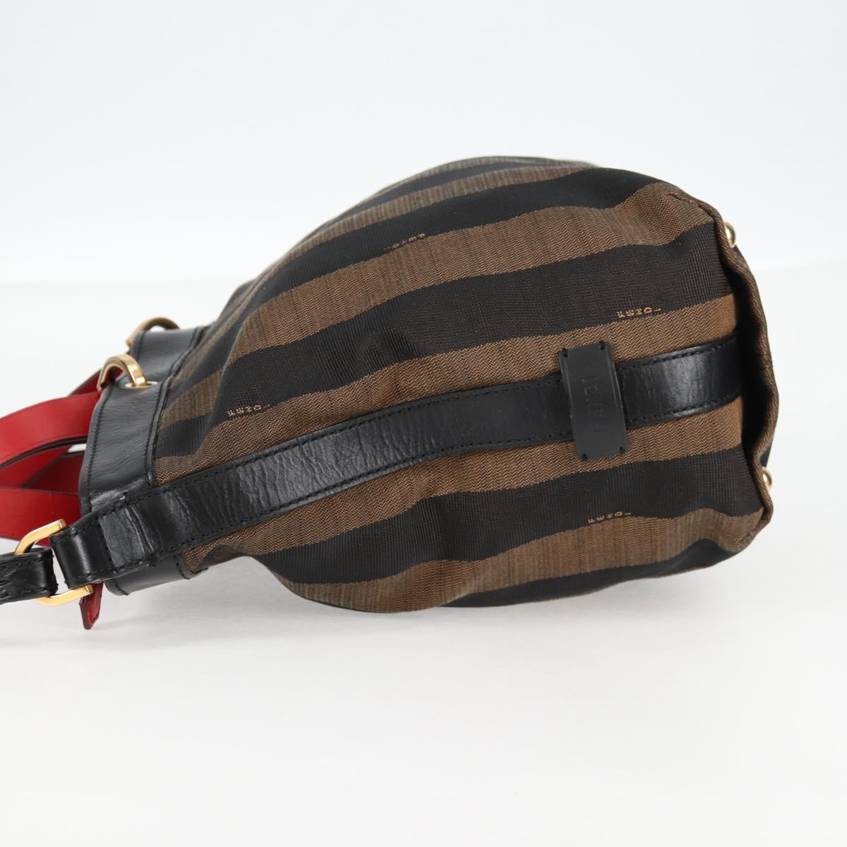 FENDI Pecan Canvas Backpack Brown Black Auth BA4760
