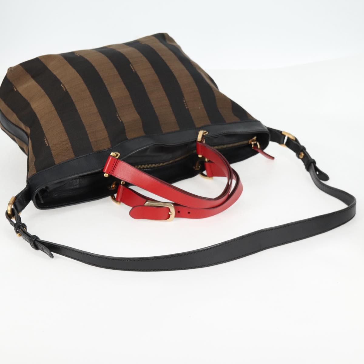 FENDI Pecan Canvas Backpack Brown Black Auth BA4760