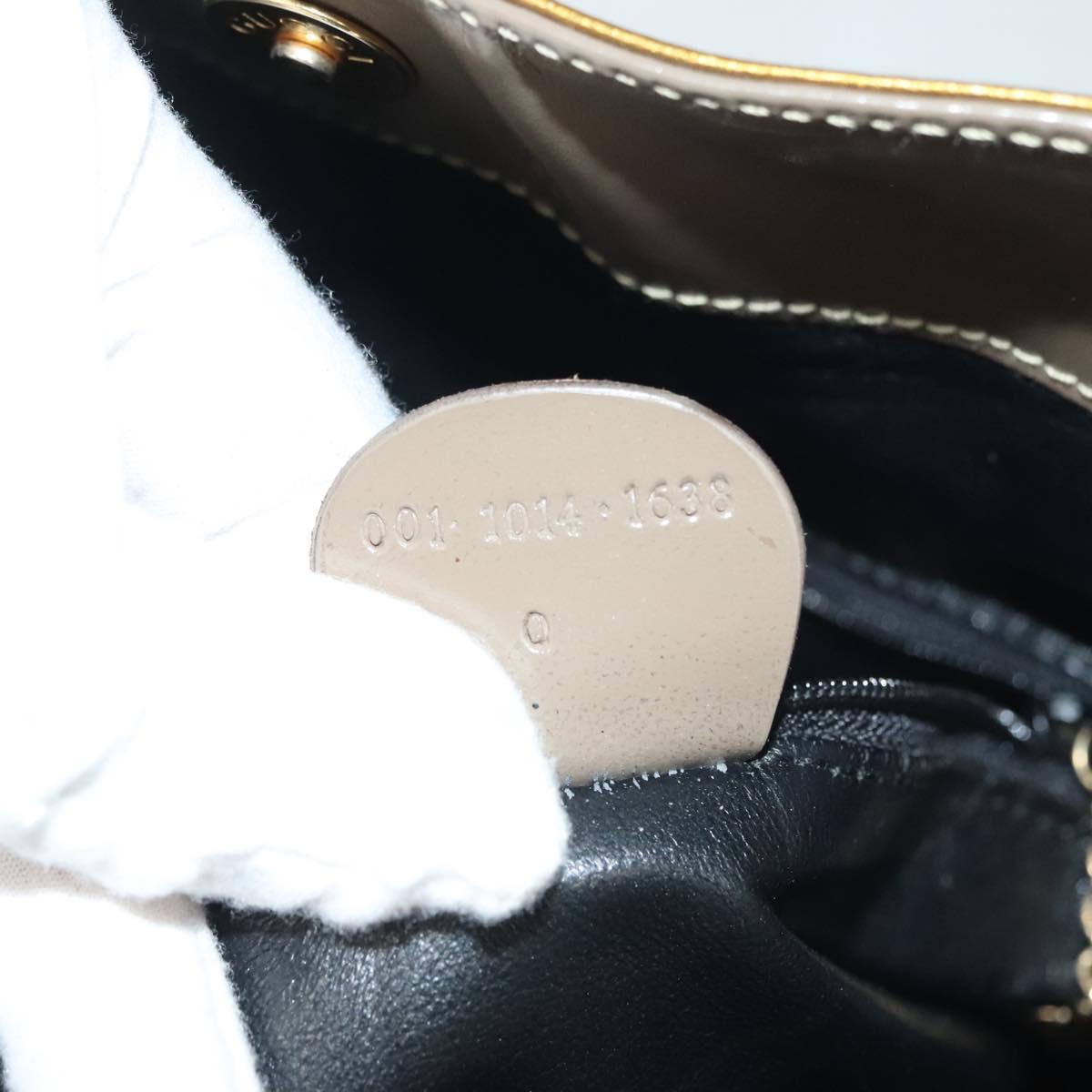 GUCCI Bamboo Hand Bag Patent leather 2way Beige Gold 001 1014 1638 0 Auth BA4761